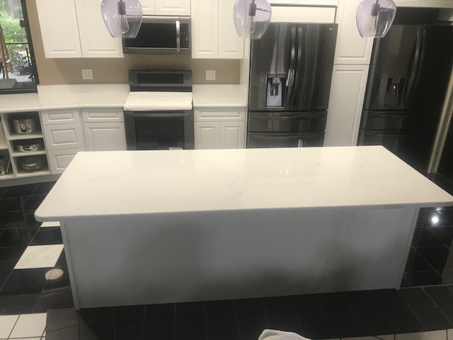 Pompeii Misterio White Quartz Kitchen Countertop Remodel In Tampa