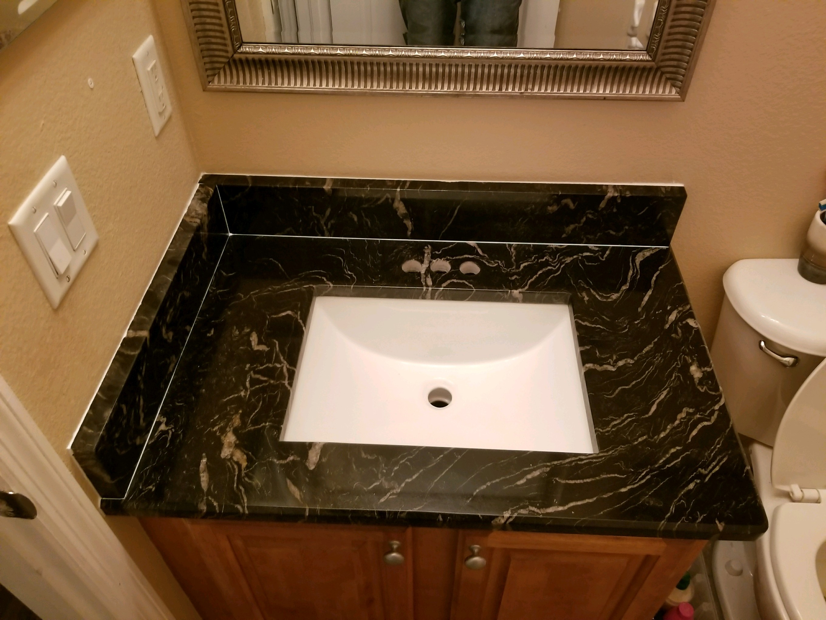 Titanium Black Granite Bathroom Countertops Remodel In Saint