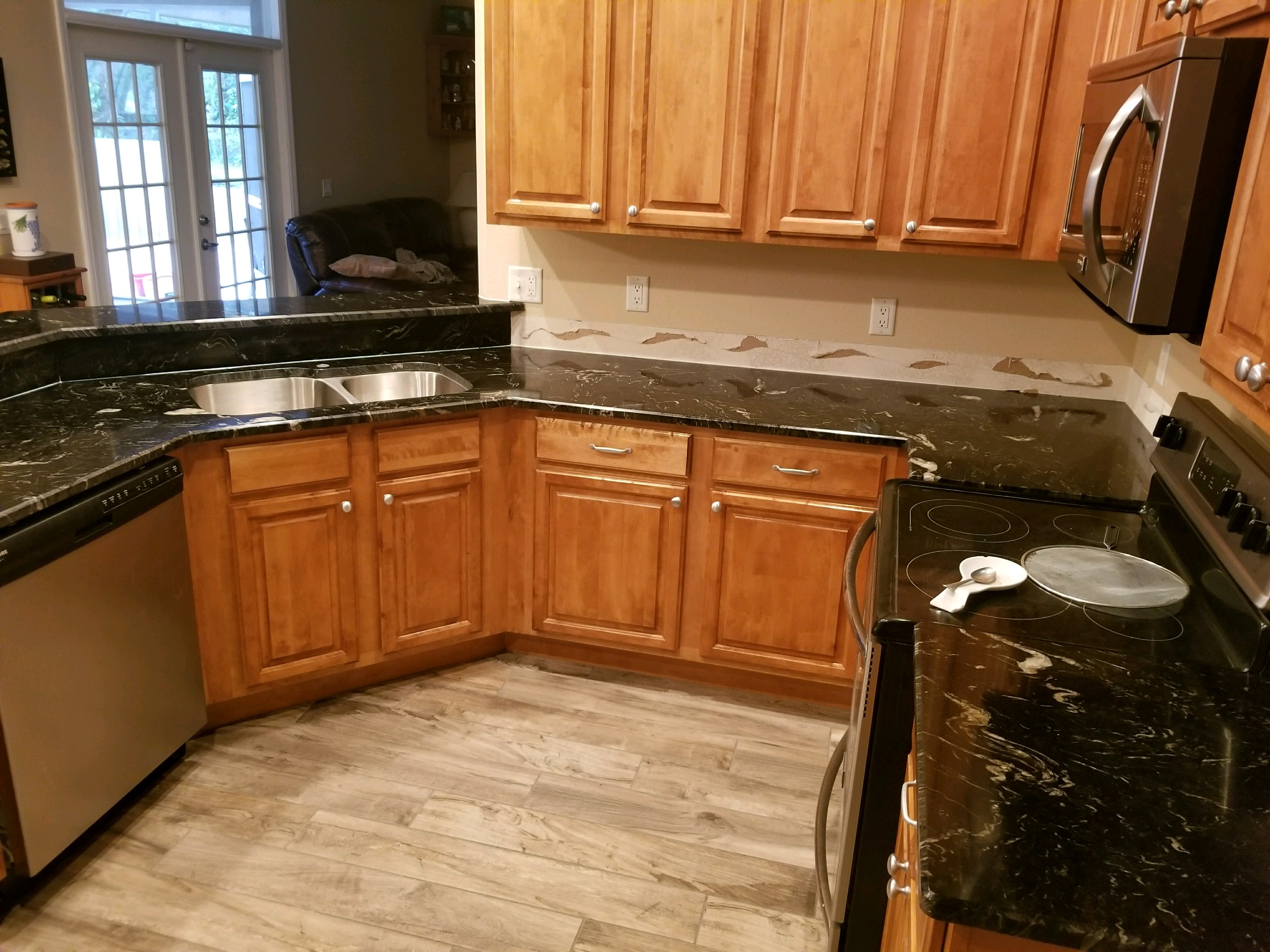 Titanium Black Granite Kitchen Countertops Remodel In Tampa Fl