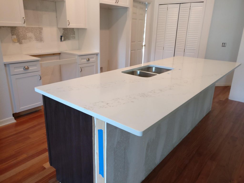 georgeous white quartz countertop project