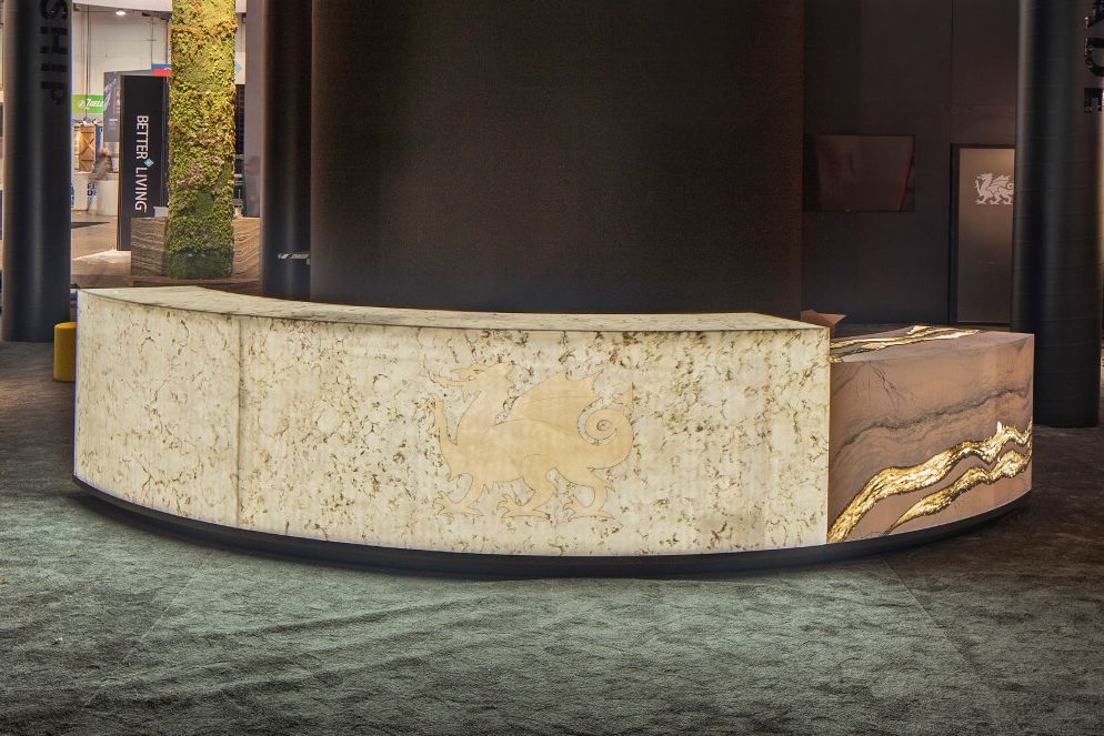 Quartz Countertop and cladding - innovations include selections that may be backlit quartz - Engineered Stone