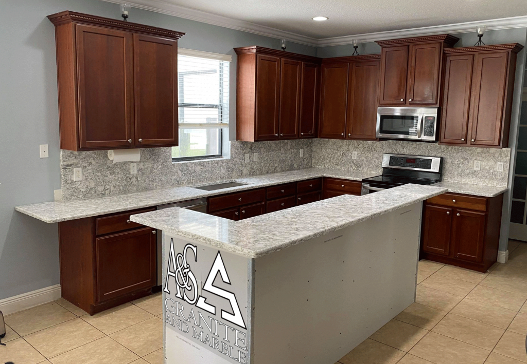 Cambria - Berwyn Quartz Countertops with Full height back splash